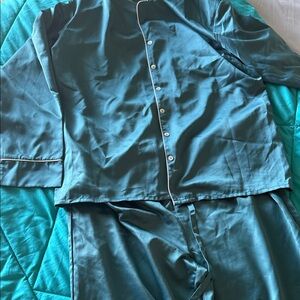 Saks Fifth Avenue Teal Satin Garment